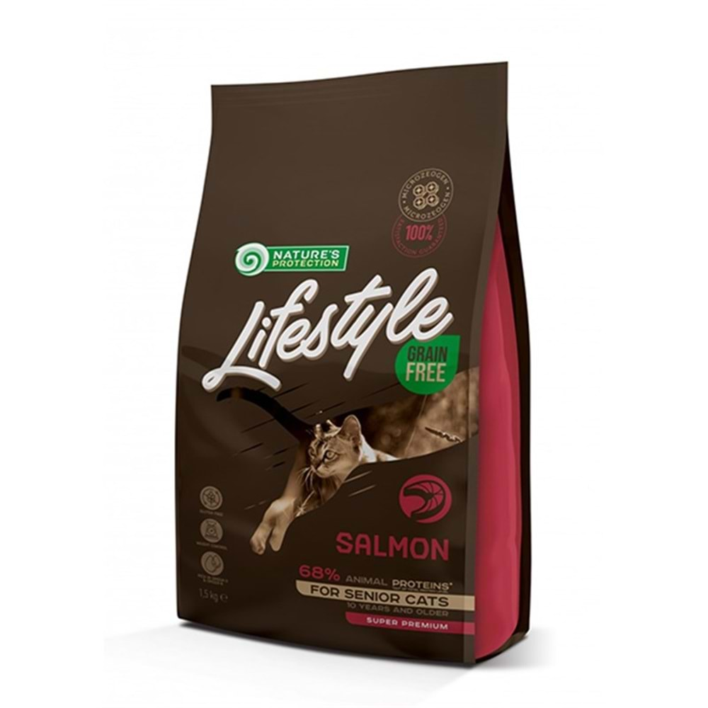 Natures Protection Lifestyle Tahılsız Karides ve Somonlu Yaşlı Kedi Maması 1.5 Kg