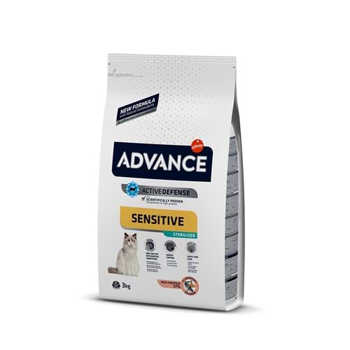 Advance Sensitive Kısırlaştırılmış Somonlu Kedi Maması 3 Kg