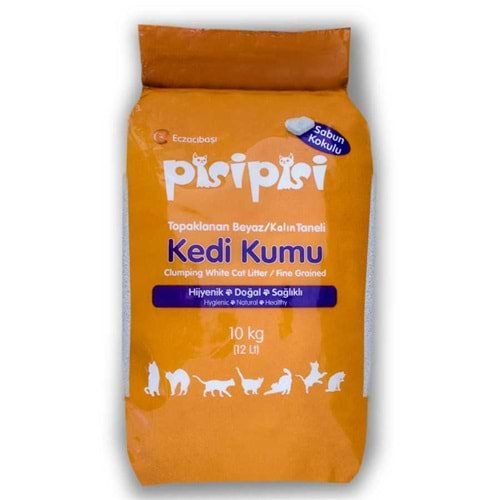 Pisi pisi Sabun Kokulu Kalın Taneli Kedi Kumu 10 Kg