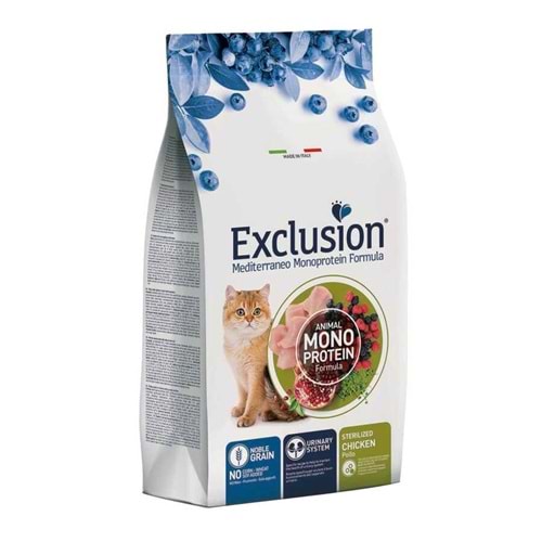 Exclusion Monoprotein Tavuklu ve Narlı Düşük Tahıllı Kısırlaştırılmış Kedi Maması 12kg