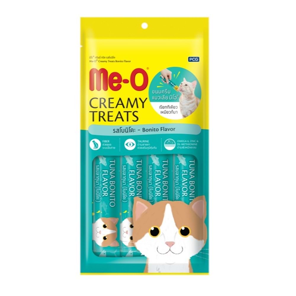 Me-O Creamy Treats Kurutulmuş Ton Balıklı Sıvı Kedi Ödülü 4x15gr