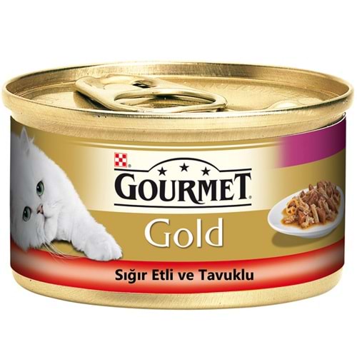 Purina Gourmet Gold Sığır Etli Ve Tavuklu Kedi Konservesi 85 gr