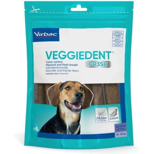 Virbac VeggieDent FR3SH Chews for Medium Dogs 10-30kg