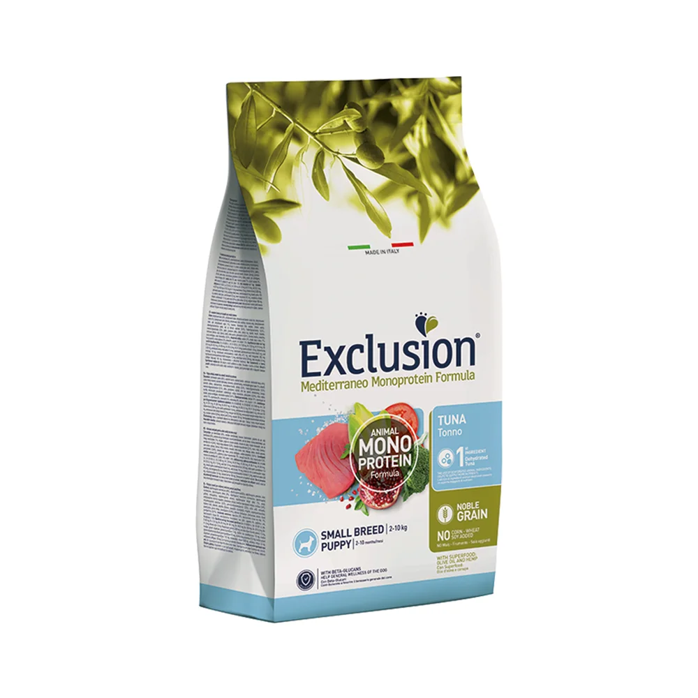 Exclusion Monoprotein Düşük Tahıllı Ton Balıklı ve Narlı Küçük Irk Yavru Köpek Maması (2 kg)