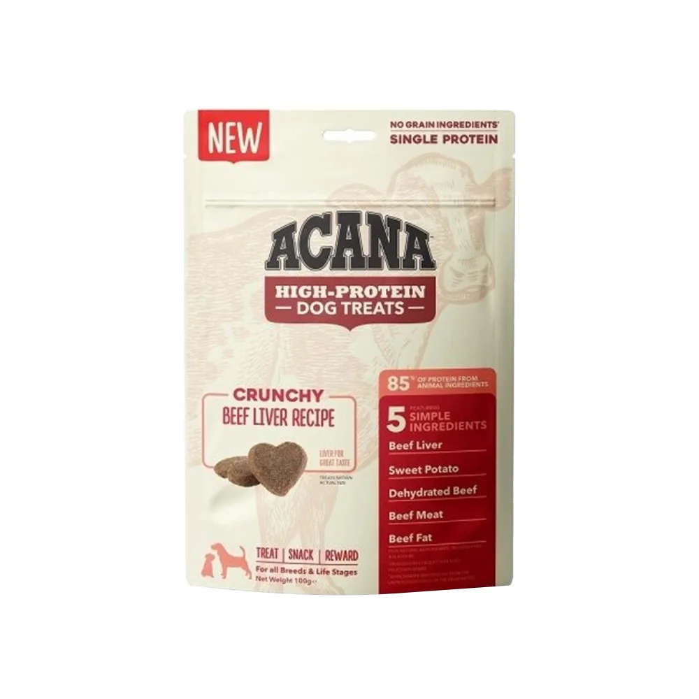 Acana Crunchy Yüksek Proteinli Ciğer Etli Kıtır Köpek Ödül Maması (100 g)