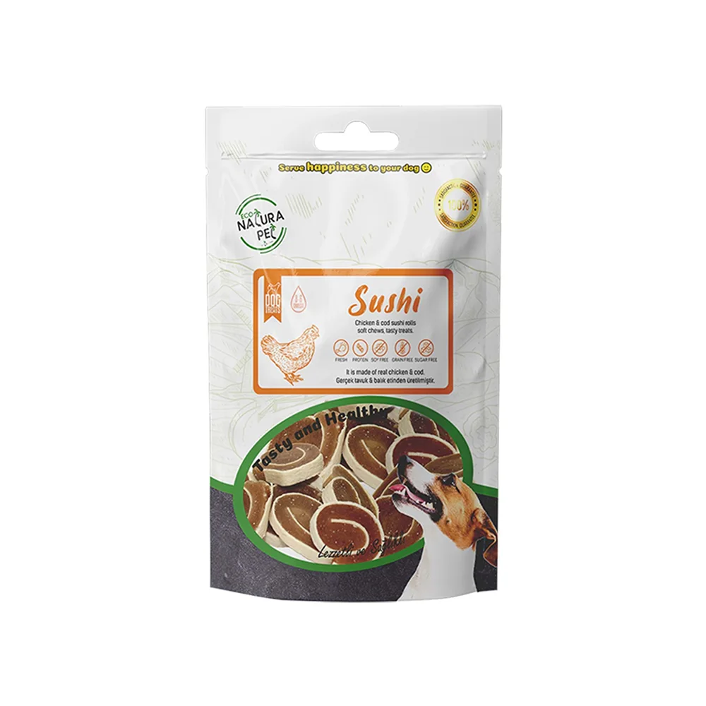 Eco Natura Pet Sushi Yumuşak Tavuk Etli Yuvarlak Köpek Ödülü (100 g)