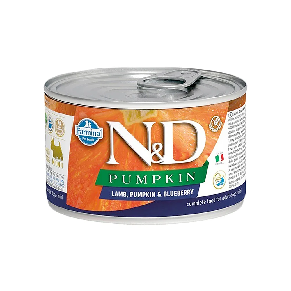 N&D Pumpkin Kuzu Etli, Bal Kabaklı & Yaban Mersinli Yetişkin Köpek Konserve Maması (140 g)