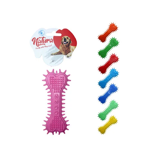 Natura Pet Plastik Kalp Pati Desen Kemik Köpek Oyuncak (15 cm)
