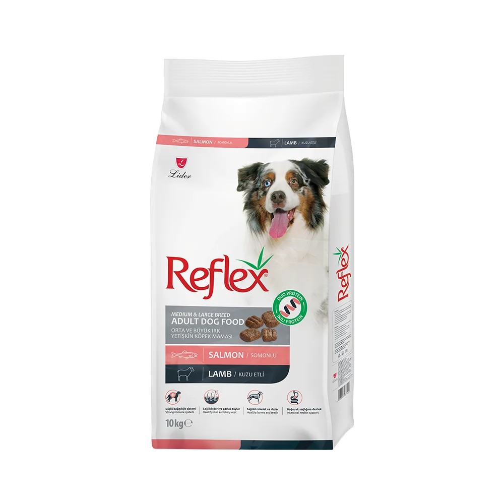 Reflex Duo Protein Somonlu ve Kuzu Etli Orta ve Büyük Irk Yetişkin Köpek Maması (10 kg)