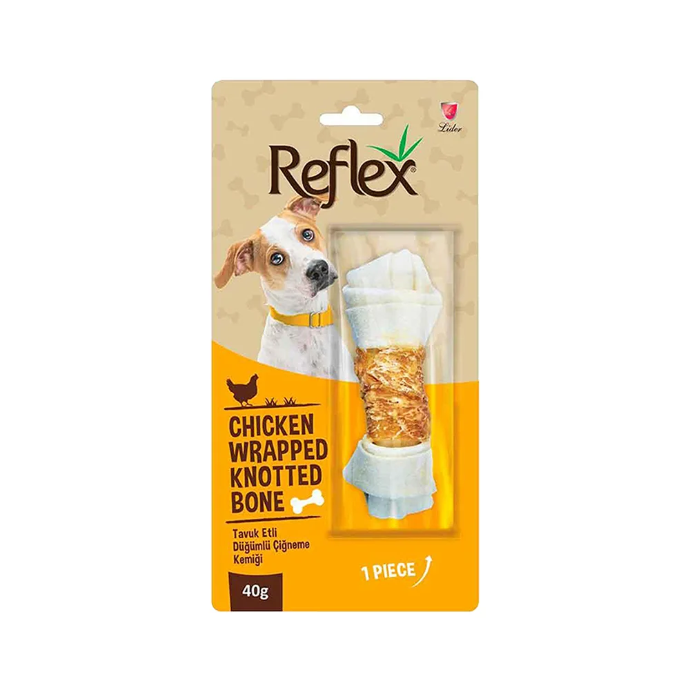 Reflex Tavuk Etli Çift Düğümlü Köpek Çiğneme Kemiği (40 g)